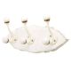 White Cream Double Loop Ceramic Iron Wooden Hooks
